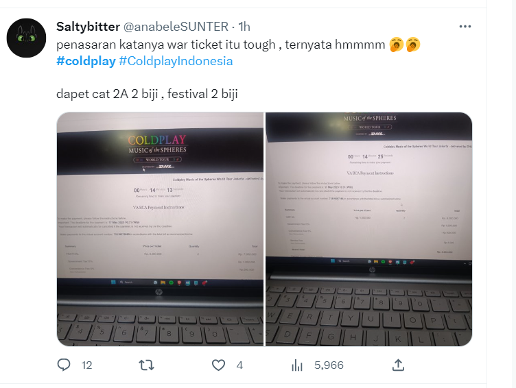war tiket coldplay