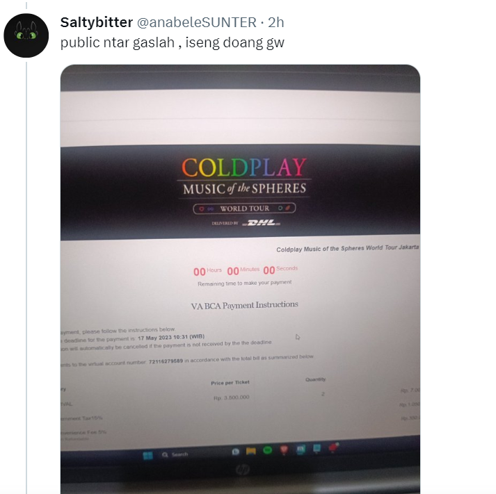 war tiket coldplay