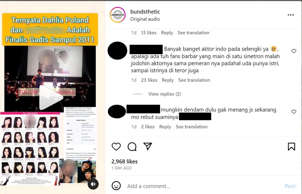 Tangkapan Layar Dahlia Poland saat jadi model Gadis Sampul