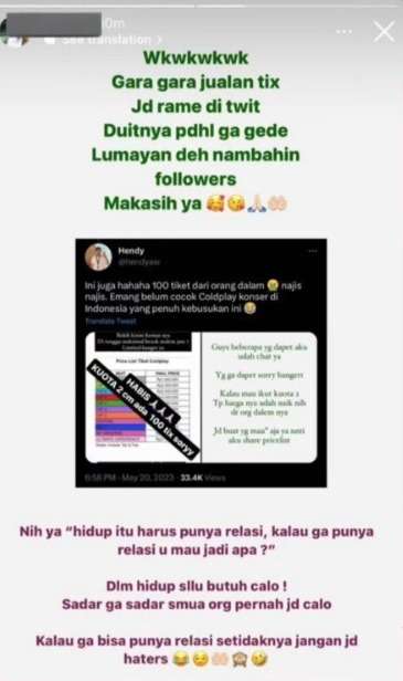 Heboh ‘Puteri Indonesia’ Jadi Calo Tiket Coldplay Dengan Harga Dua Kali Lipat, Begini Klarifikasinya