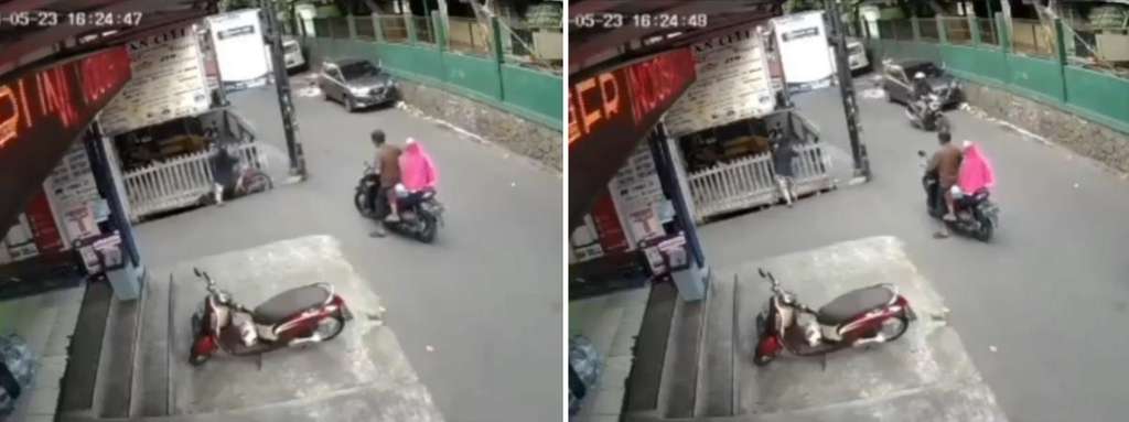 Motor hilang masuk gorong-gorong.