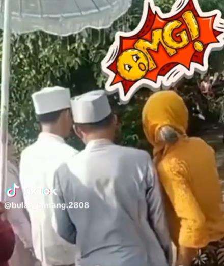 Aksi kocak emak-emak saat hadiri acara temu pengantin.