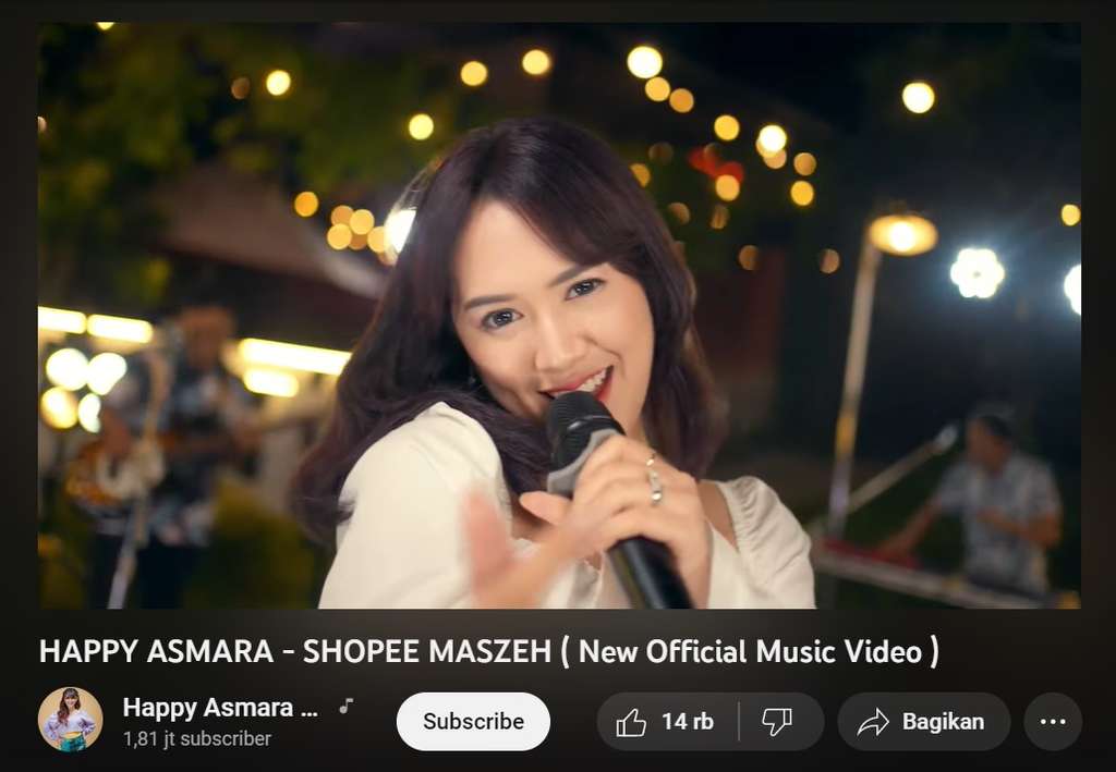 Belum Sampai Seminggu Meluncur, Lagu Terbaru Happy Asmara 'Shopee Maszeh' Banjir Pujian Netizen