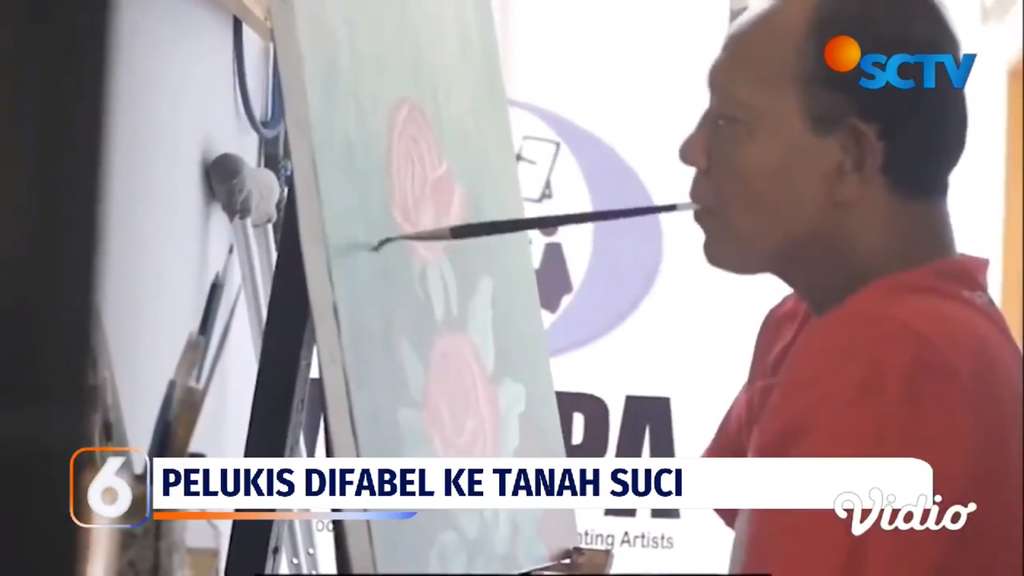 Kisah Agus Pelukis Difabel Asal Madiun, Berangkat Haji Hasil Menabung Belasan Tahun