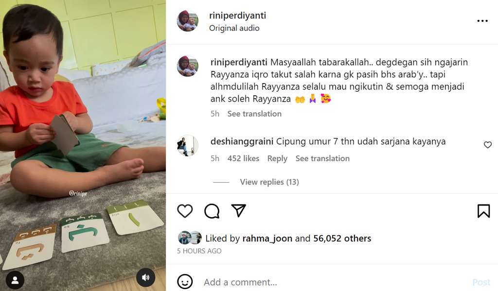 Rayyanza belajar ngaji Iqro