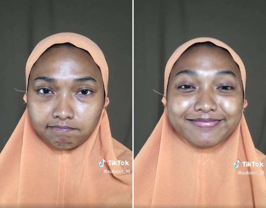 Transformasi wajah sawo matang jadi cantik glowing.