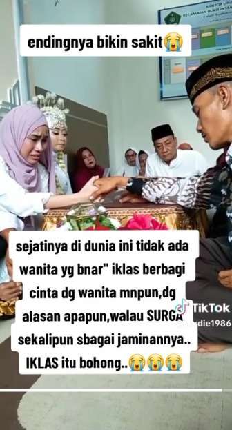 Momen Pilu Wanita Menangis Terisak Relakan Suaminya Menikah Lagi, Videonya Bikin Nyesek