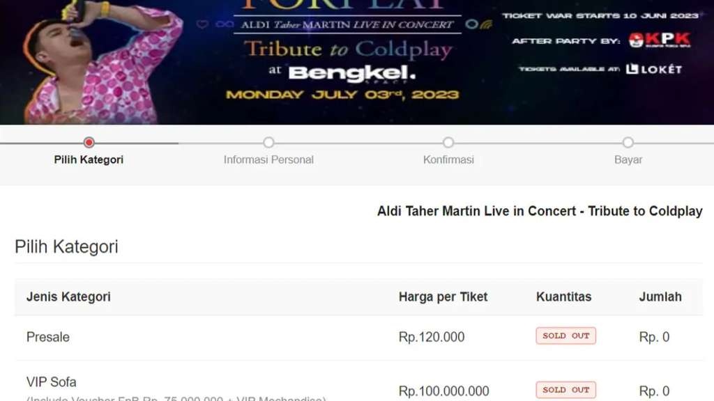 tiket konser Aldi Taher ludes