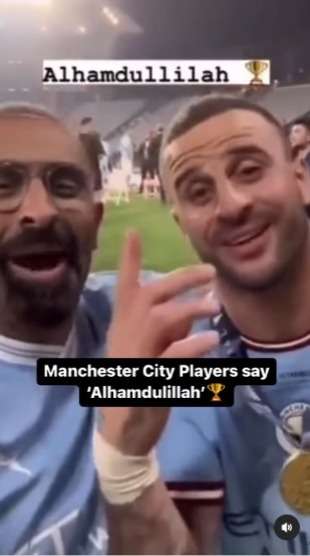 Viral Pemain Manchester City Ucapkan Alhamdulillah Usai Menang Liga Champions