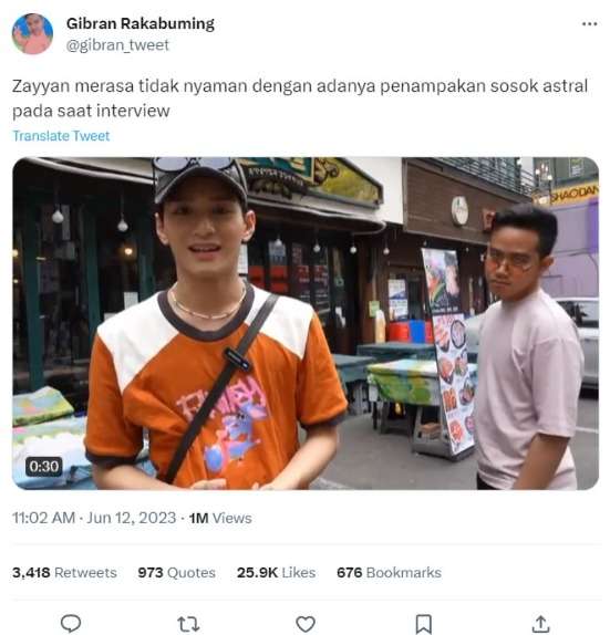 Kerandoman Gibran Mondar Mandir saat Zayyan Interview, Warganet: Hati-Hati Ketempelan