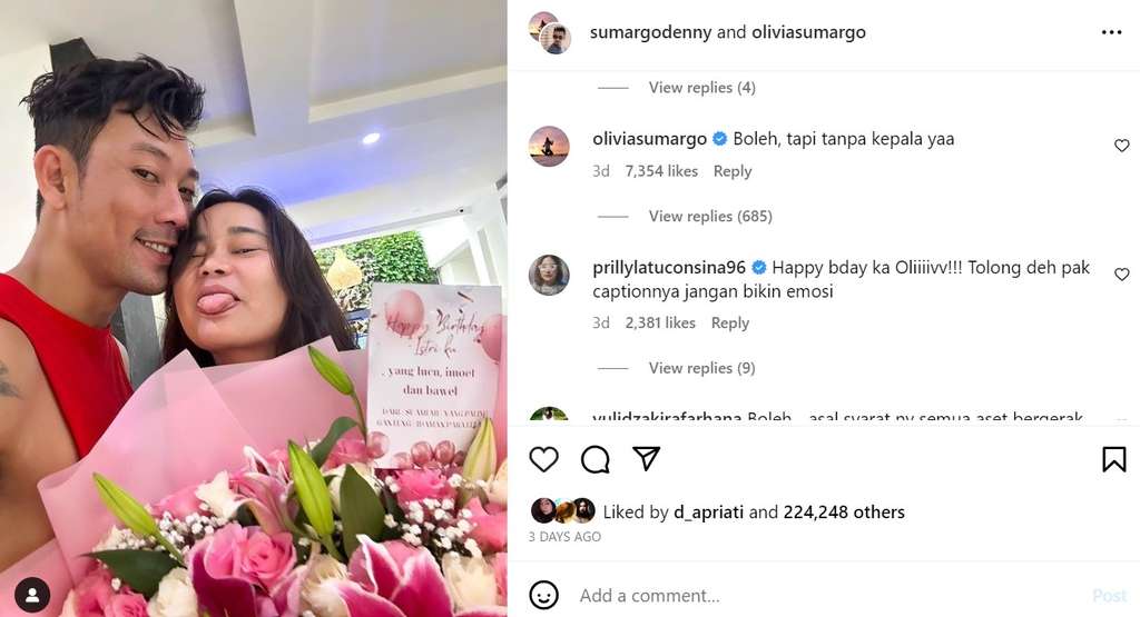Denny Sumargo dan istrinya