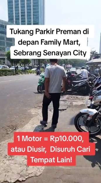 Viral Parkir Motor Liar Sebrang Sency, Rp10 ribu Meski Cuma Sebentar, Berujung Ditangkap Polisi