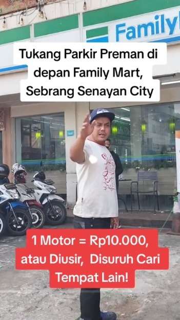 Viral Parkir Motor Liar Sebrang Sency, Rp10 ribu Meski Cuma Sebentar, Berujung Ditangkap Polisi