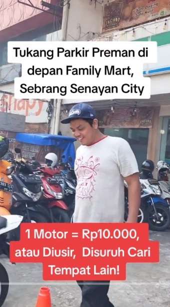 Viral Parkir Motor Liar Sebrang Sency, Rp10 ribu Meski Cuma Sebentar, Berujung Ditangkap Polisi