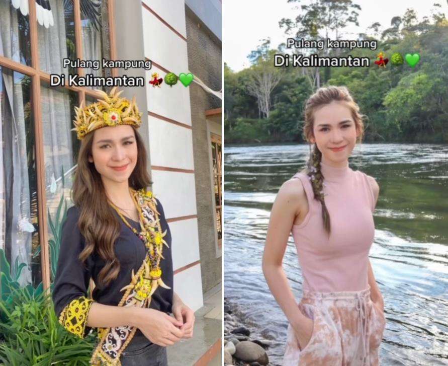 Pesona gadis Dayak yang cantik jelita.