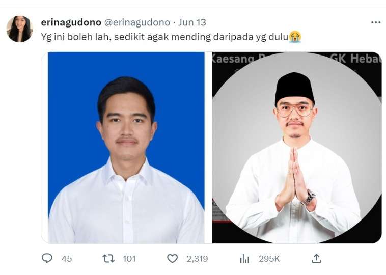 Banyak Media Pakai Foto Jadul Kaesang, Erina Protes Lewat Akun Twitternya