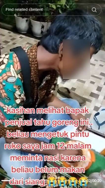 Momen Pilu Pedagang Tahu Goreng Ketuk Pintu Ruko Minta Nasi Tengah Malam, Ternyata Menahan Lapar Seharian