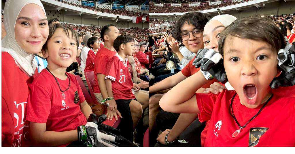 Zaskia Mecca nonton Bola bareng keluarga