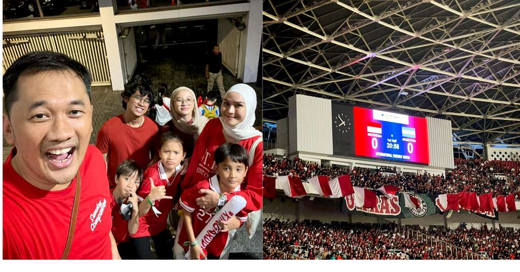 Zaskia Mecca nonton Bola bareng keluarga