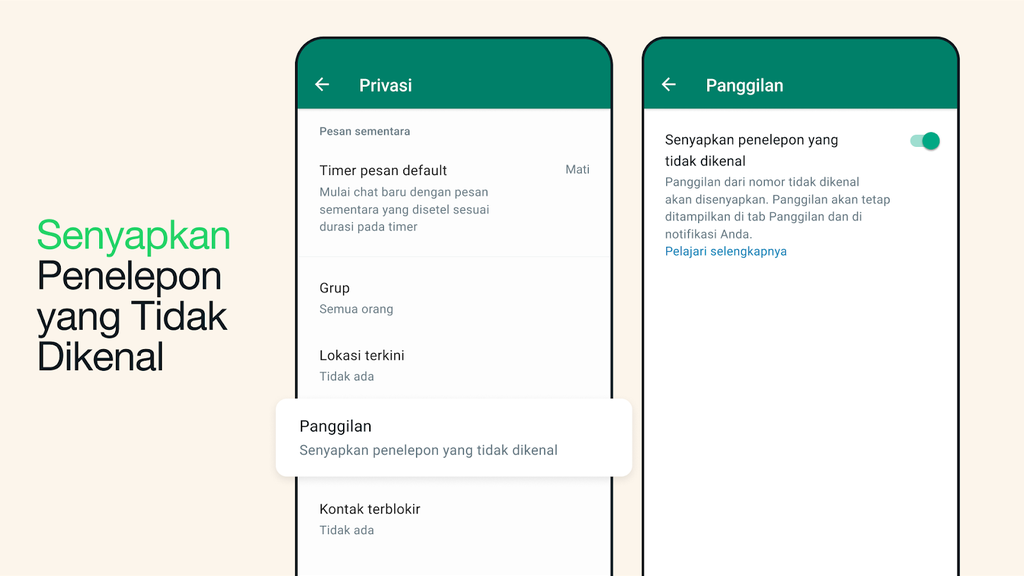 fitur bisukan telepon whatsapp