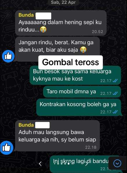 Ibu kos rasa pacar.