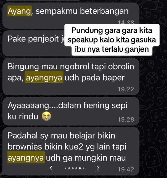 Ibu kos rasa pacar.