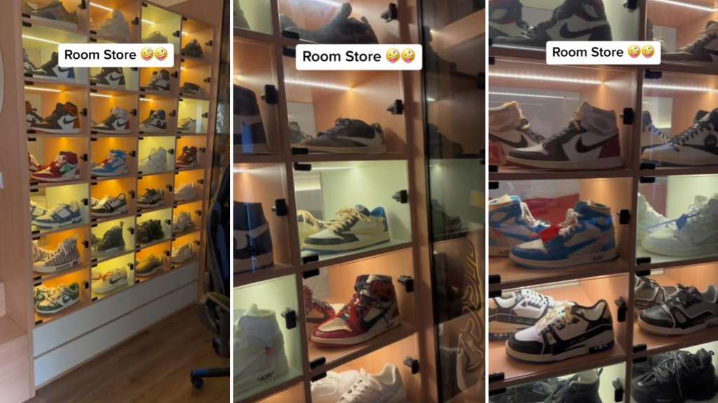 Viral kamar tidur serasa toko sepatu sneakers.