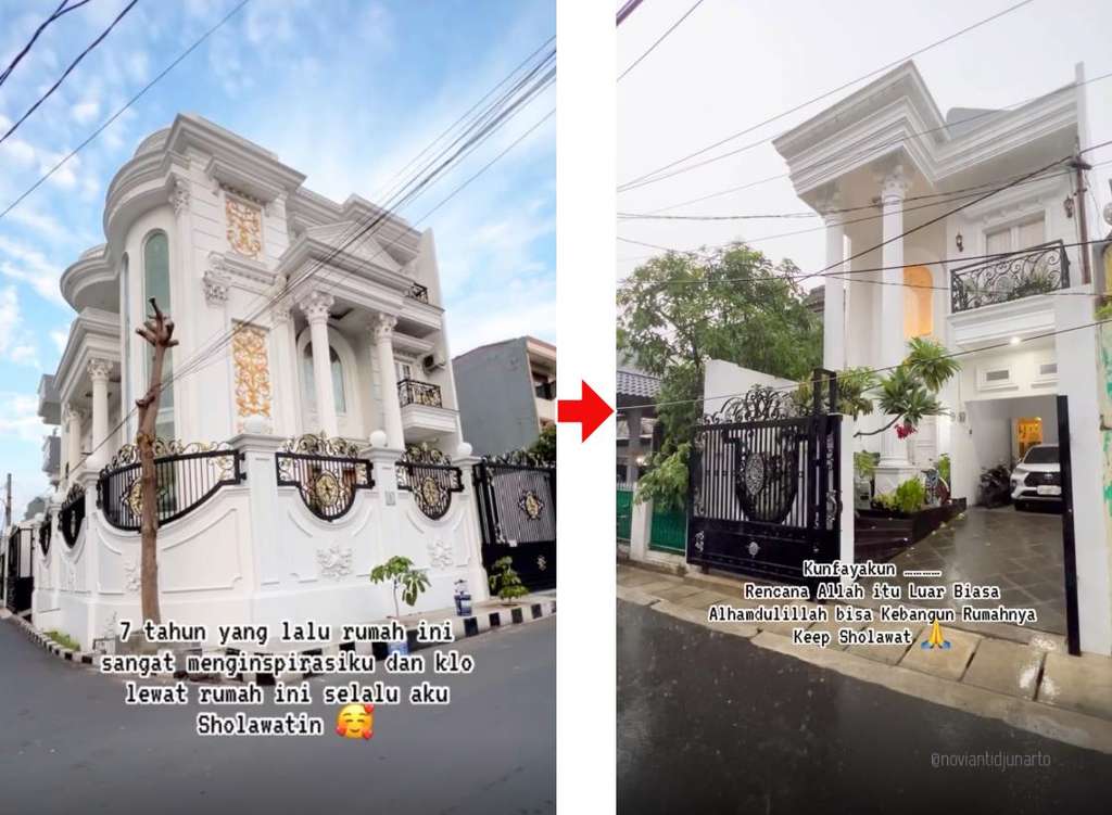Menabung 11 tahun akhirnya bisa punya rumah mewah bak istana.