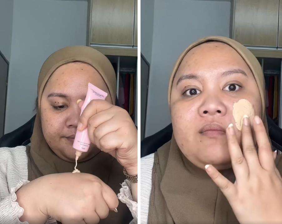 Makeup dempul super tebal tapi hasilnya mengejutkan.