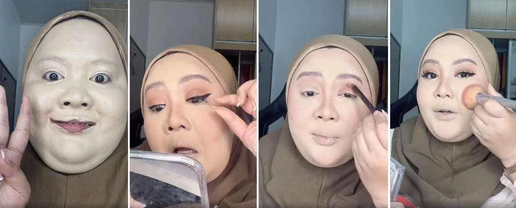 Makeup dempul super tebal tapi hasilnya mengejutkan.
