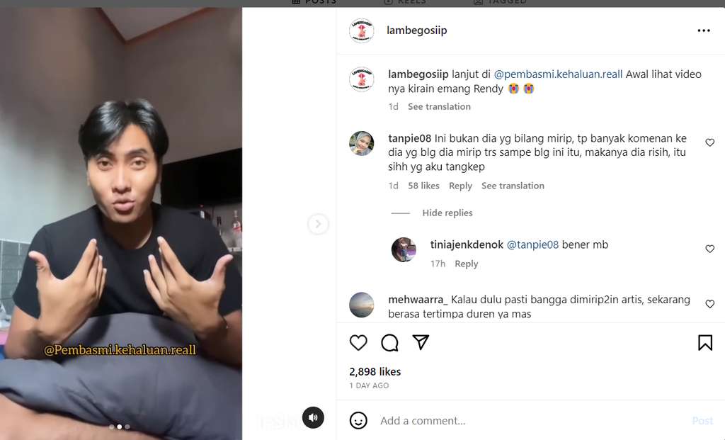 Pria ngaku dihujat karena wajahnya mirip Rendy Kjaernett
