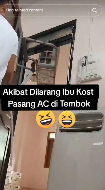 Diluar Nalar! Cara Pria ini Pasang AC di Kamar Kosnya Bikin Tamu yang Masuk Kebingungan
