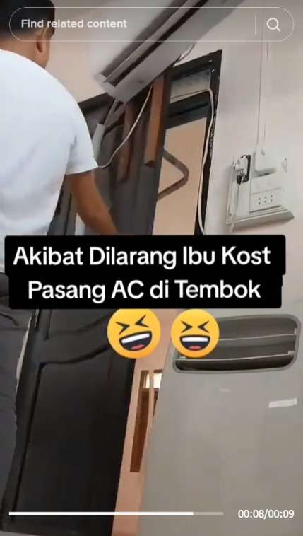 Diluar Nalar! Cara Pria ini Pasang AC di Kamar Kosnya Bikin Tamu yang Masuk Kebingungan
