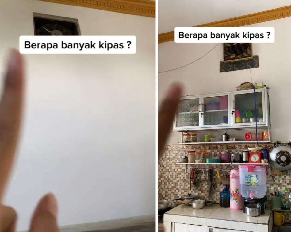 Rumah unik kayak toko elektronik, banyak kipas anginnya.