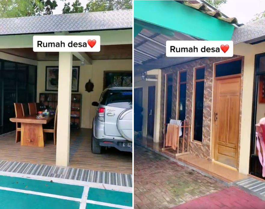 Penampakan rumah tukang bangunan bergaya Jawa tradisional.