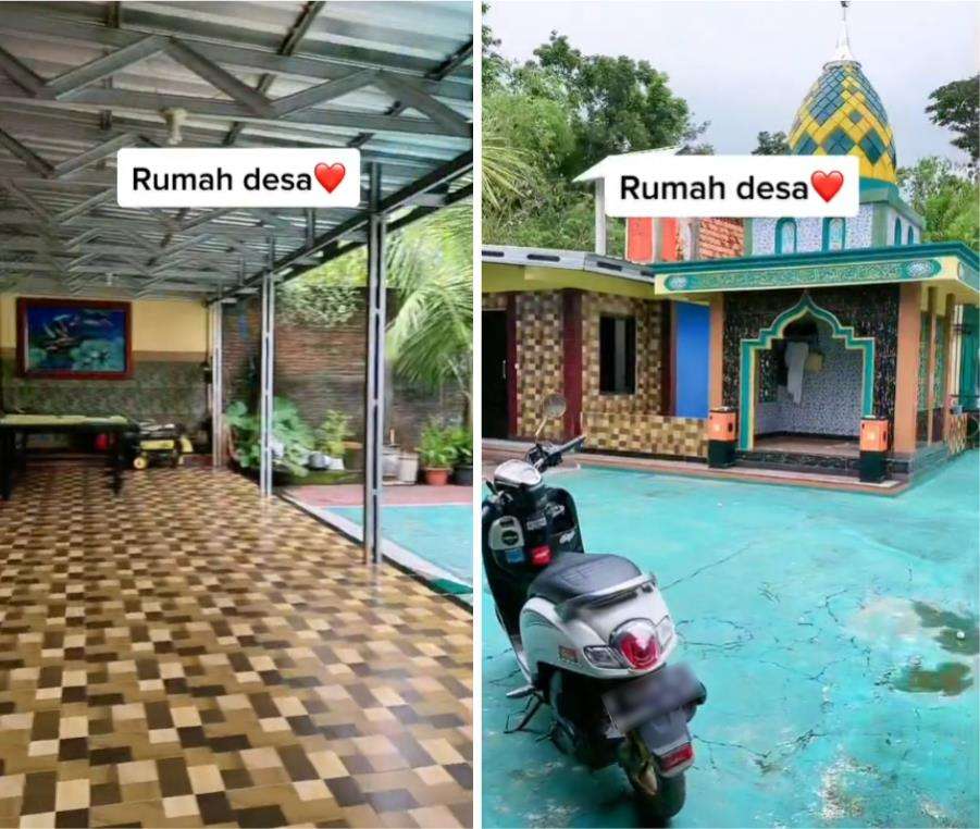 Penampakan rumah tukang bangunan bergaya Jawa tradisional.