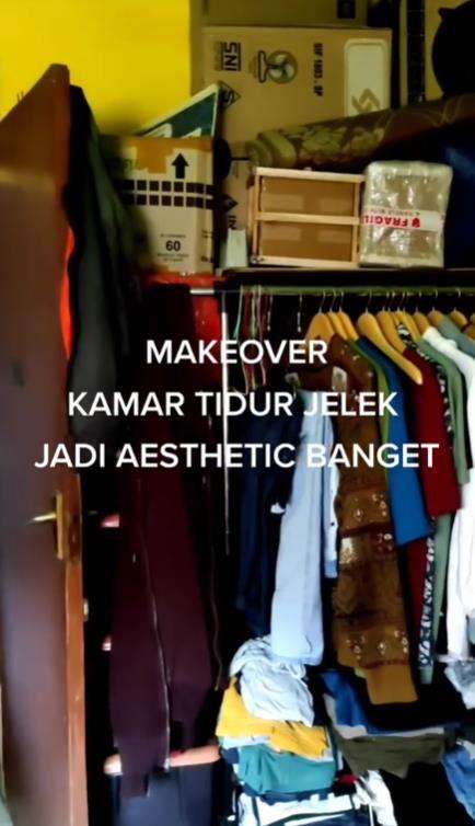 Makeover kamar kumuh dan jorok jadi cantik estetik.