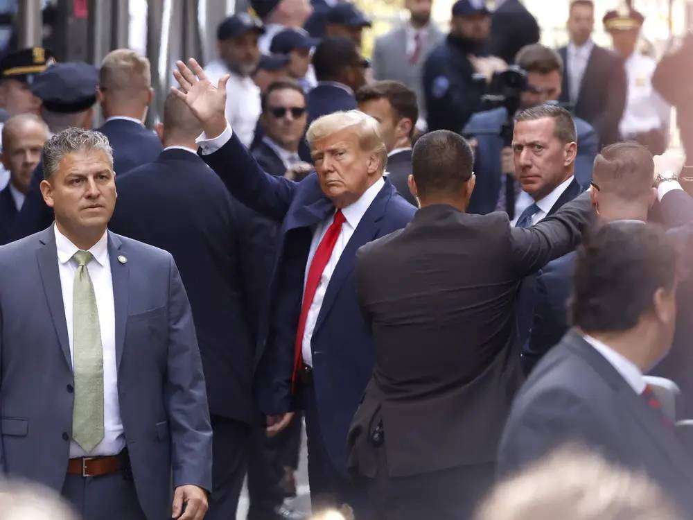 Trump saat muncul di pengadilan 2023 Trump saat muncul di pengadilan 2023