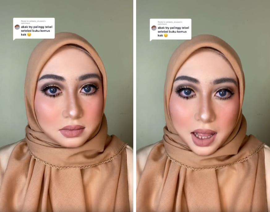 Pesona makeup tebal 10 lapis.