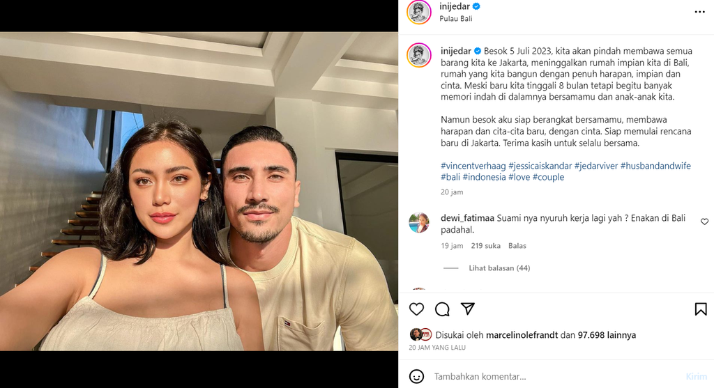 Jessica Iskandar dan suaminya Vincent