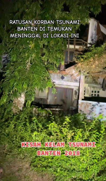 Penampakan villa hancur terbengkalai usai dihantam tsunami Banten.