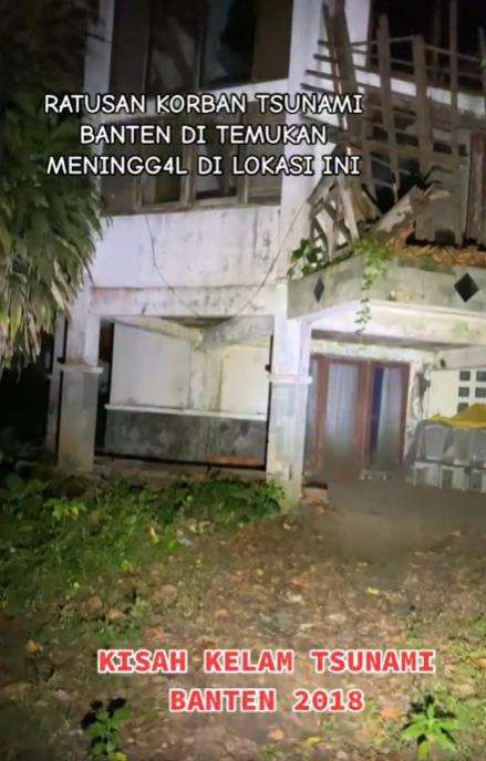 Penampakan villa hancur terbengkalai usai dihantam tsunami Banten.