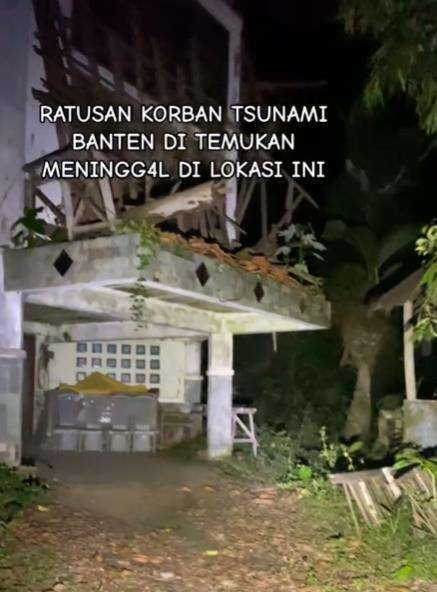 Penampakan villa hancur terbengkalai usai dihantam tsunami Banten.