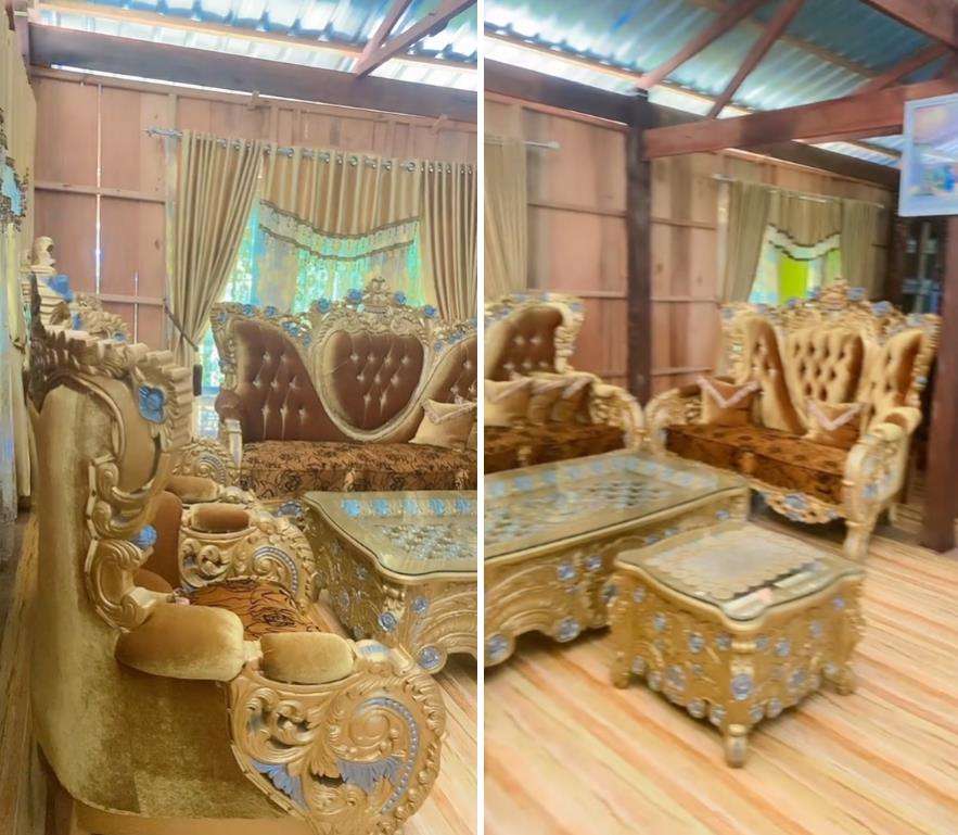 Home tour rumah kayu beratap seng tapi isinya furnitur mewah.