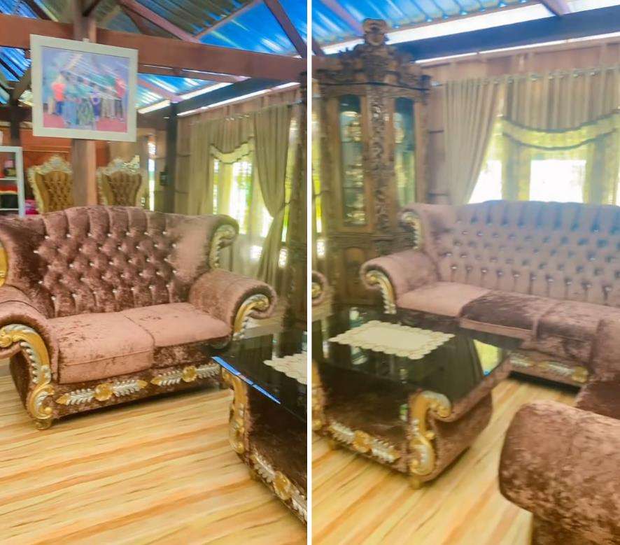 home tour rumah kayu beratap seng tapi isinya furnitur mewah.