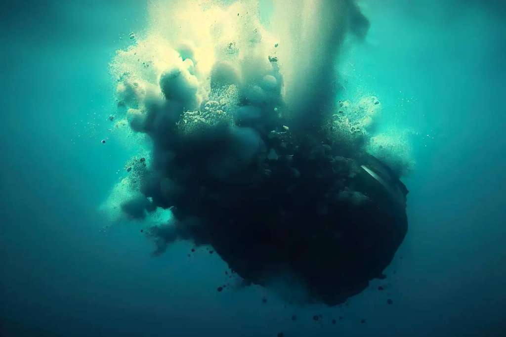Ilustrasi meledaknya kapal Titan di kedalaman 3.500 meter