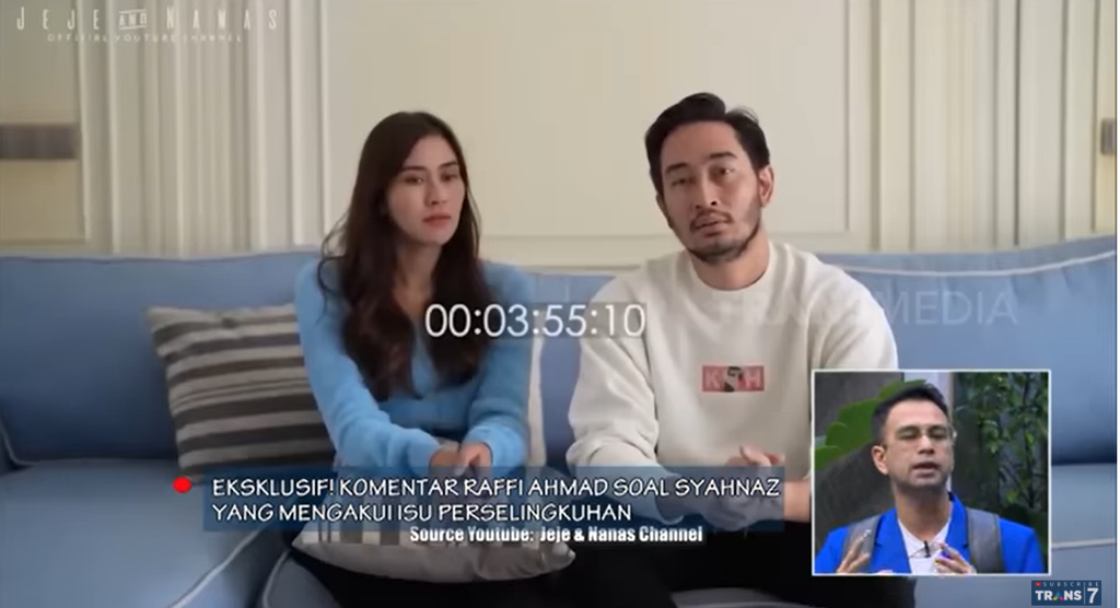 Raffi Ahmad komentari video klarifikasi Syahnaz dan Jeje