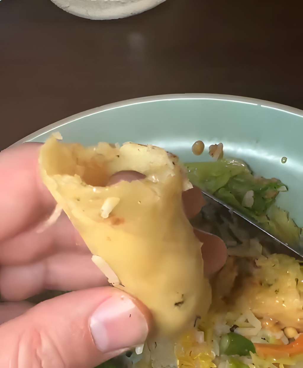 Baru gigit sekali, temukan cacing tanah hidup di dalam risoles.