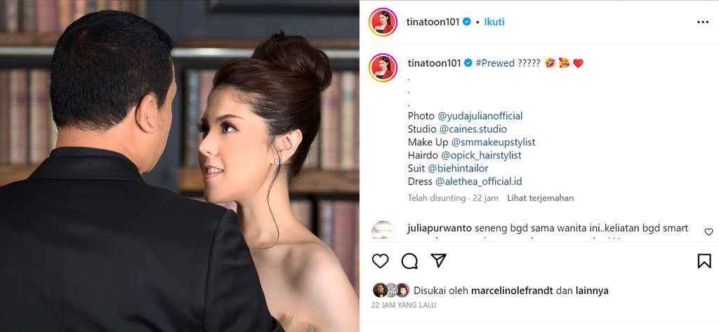 Tina Toon dan calon suami