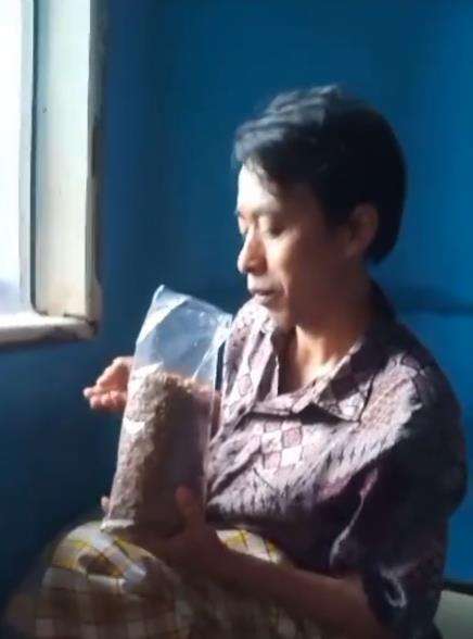 Salah makan makanan kucing dikira biskuit.